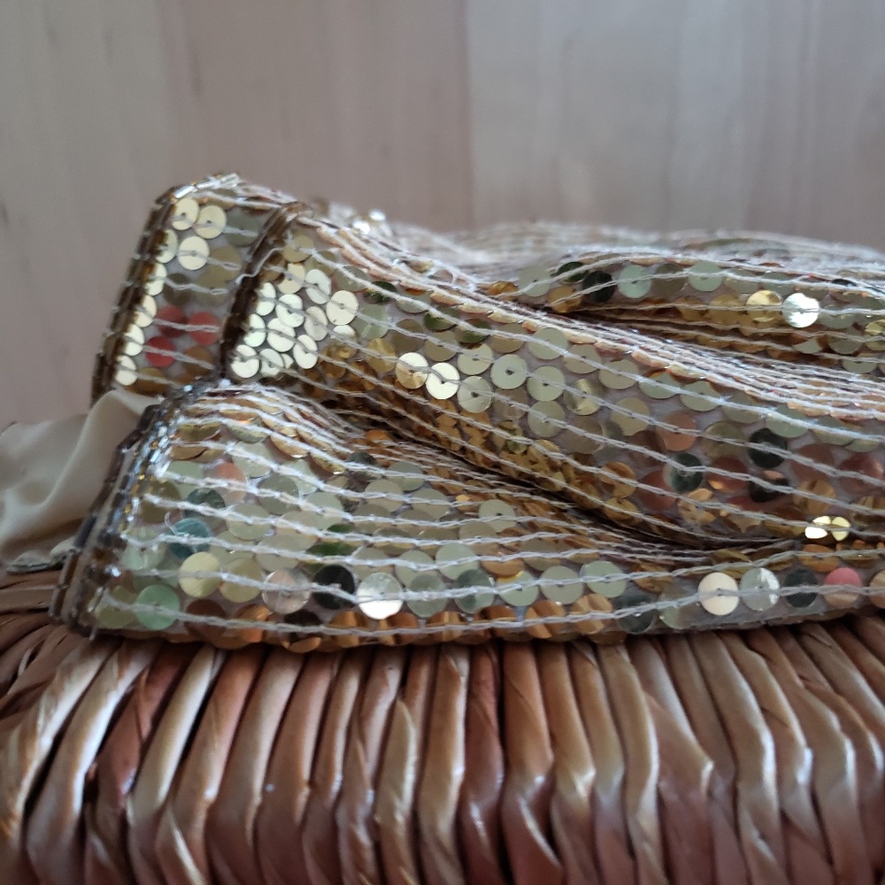 VINTAGE Silk Sequins Shorts Size Large!